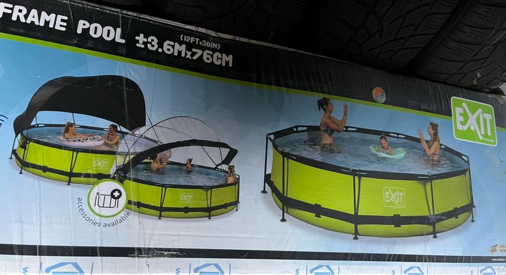 Exit Frame Pool Lime Green 360, Tuin en Terras, Zwembaden, Ophalen, Rond, Nieuw, Opzetzwembad