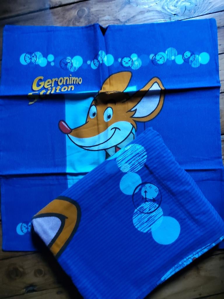 Geronimo Stilton dekbed 1 exemplaar beschikbaar, Eenpersoons, Blauw, Dekbedovertrek, Ophalen of Verzenden