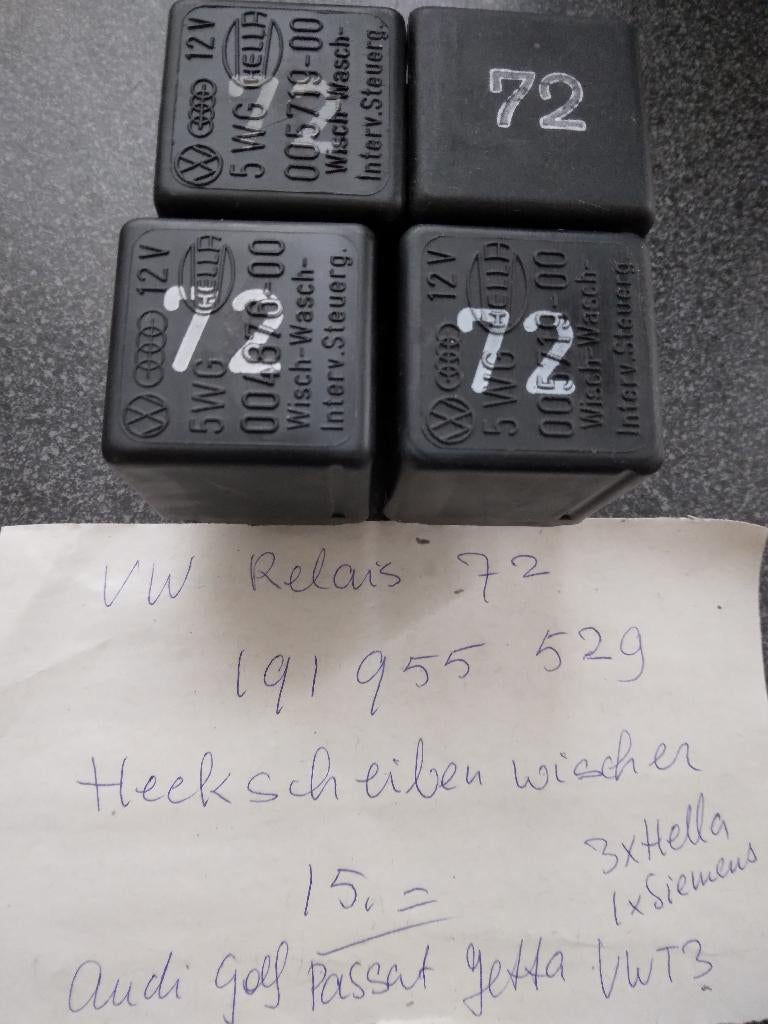 VW Relais nr. 72 voor Ruitenwisser op Achterklep. 191955529, Auto-onderdelen, Ophalen of Verzenden, Volkswagen