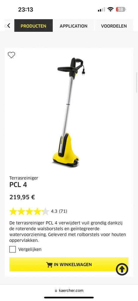 Karcher terrasreiniger, Tuin en Terras, Ophalen, Zo goed als nieuw