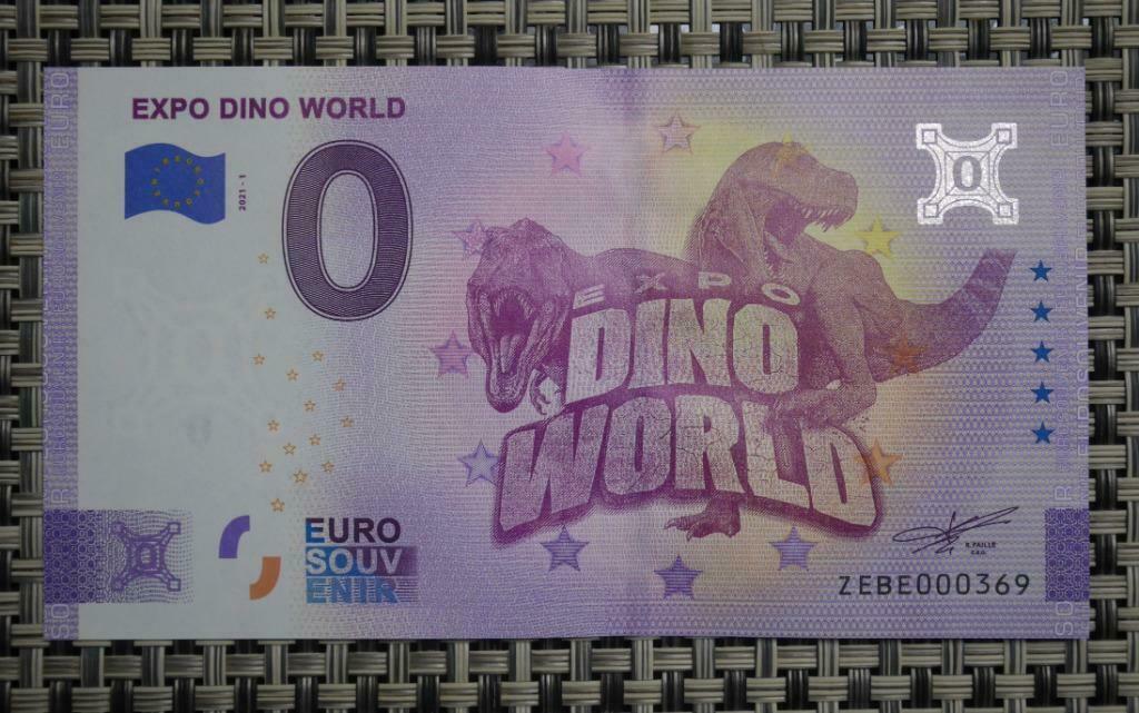 Billet 0 euro Belgique 2021 UNC Expo dino World Annivesary, Enlèvement ou Envoi, Belgique, Série