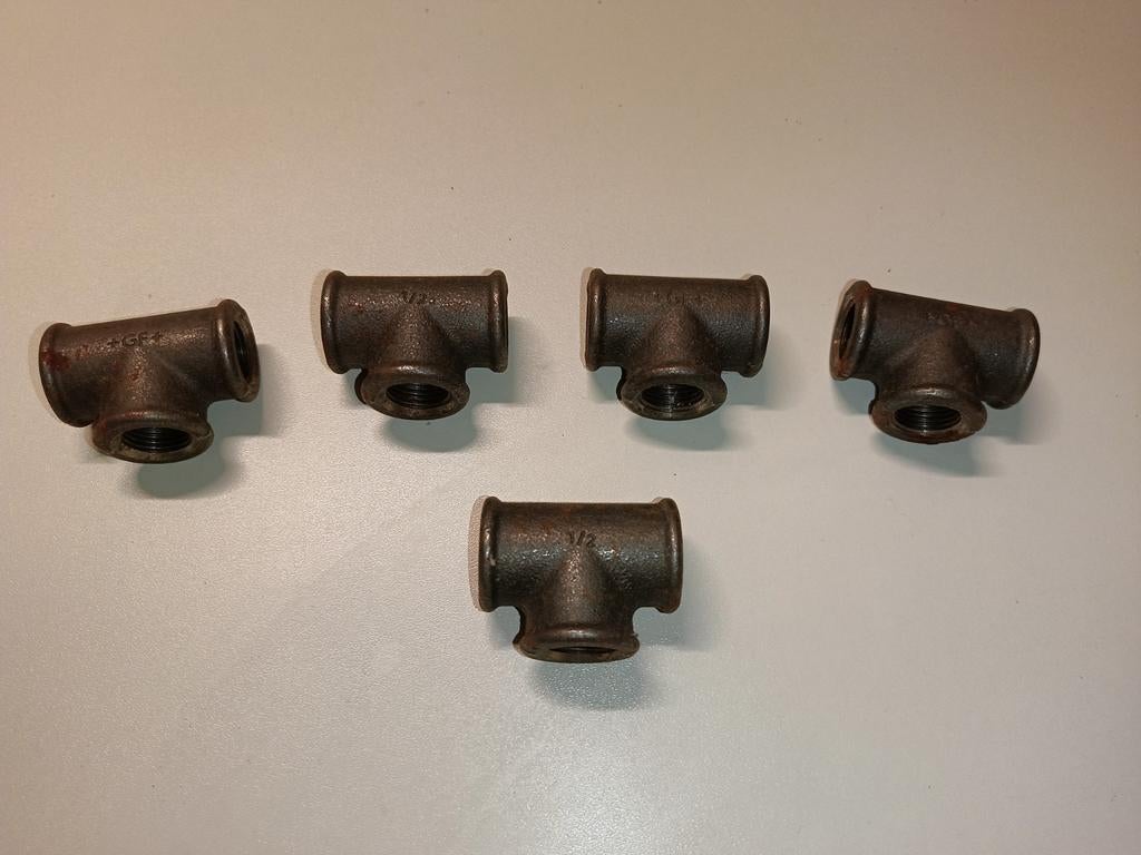 Lot de 5 T en galva 1/2'', Enlèvement ou Envoi