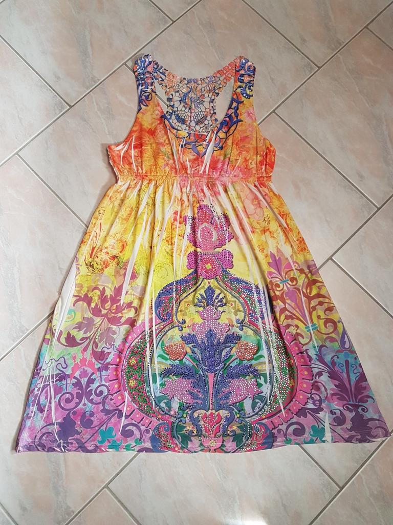 Robe multicolore, Taille 38/40 (M), Au-dessus du genou, Comme neuf, Elléa