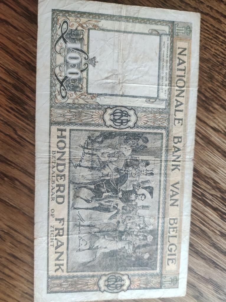 Briefje 100 Frank 1949, Postzegels en Munten, Ophalen