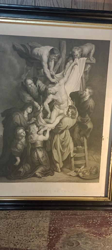Gravure „De Kruisafdaling”, P.P. RUBENS, 71x89, n432, Antiek en Kunst, Ophalen of Verzenden, Gravure