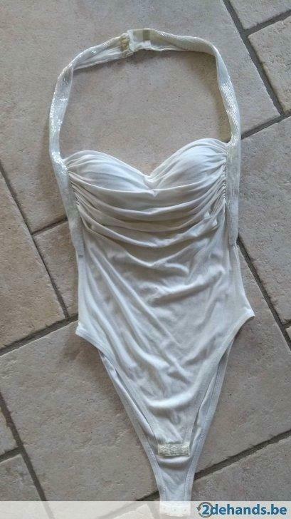 Witte Body "La Perla" met voorgevormde BH erin verwerkt, Kleding | Dames, Ophalen, Gedragen, Maat 38/40 (M)
