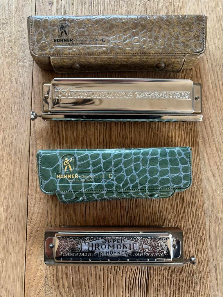 2 prachtige Hohner  chromonica 270&the 64, Ophalen, Zo goed als nieuw, Met koffer of doosje