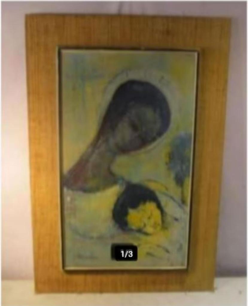 Belle œuvre d'art « Mère et enfant » - 80x55, Enlèvement ou Envoi, Comme neuf, Imprimé, Création originale