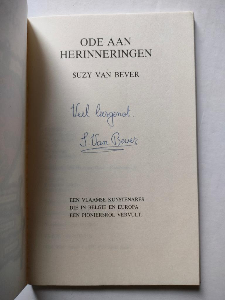 ✍🏻Signé + message ! Ode aux souvenirs - Suzy Van Bever, Enlèvement ou Envoi, Comme neuf