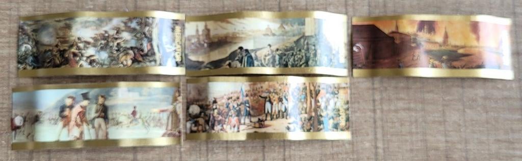 5 oude sigarenbandjes: Veldslagen van Napoleon, Enlèvement ou Envoi, Utilisé, Bagues de cigare