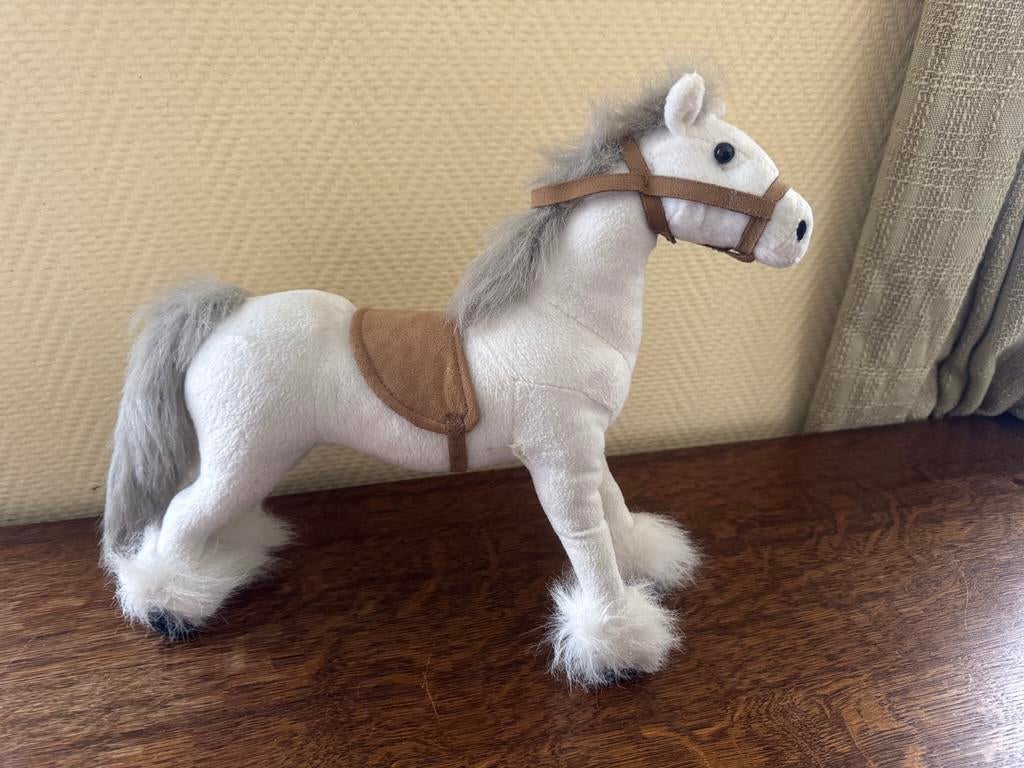 Wit pluchen paard knuffel 25 cm, Ophalen, Paard