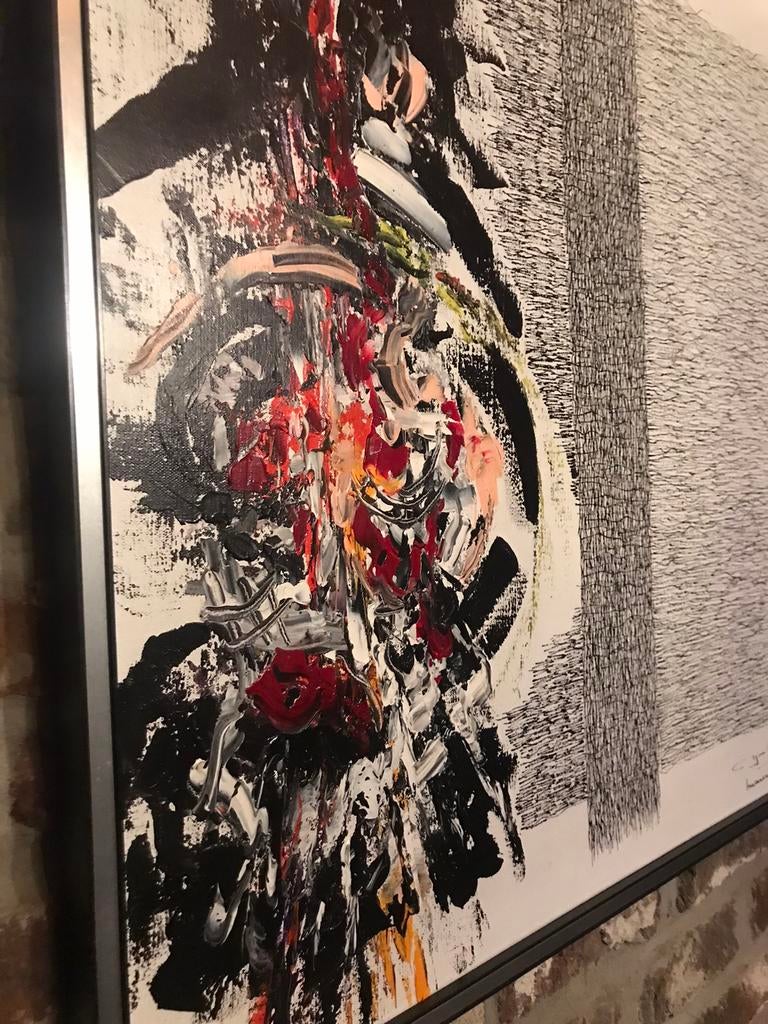 Peinture de Gerard Bijnens abstraite, taille 82,5 x 82,5 cm, Antiquités & Art, Enlèvement ou Envoi