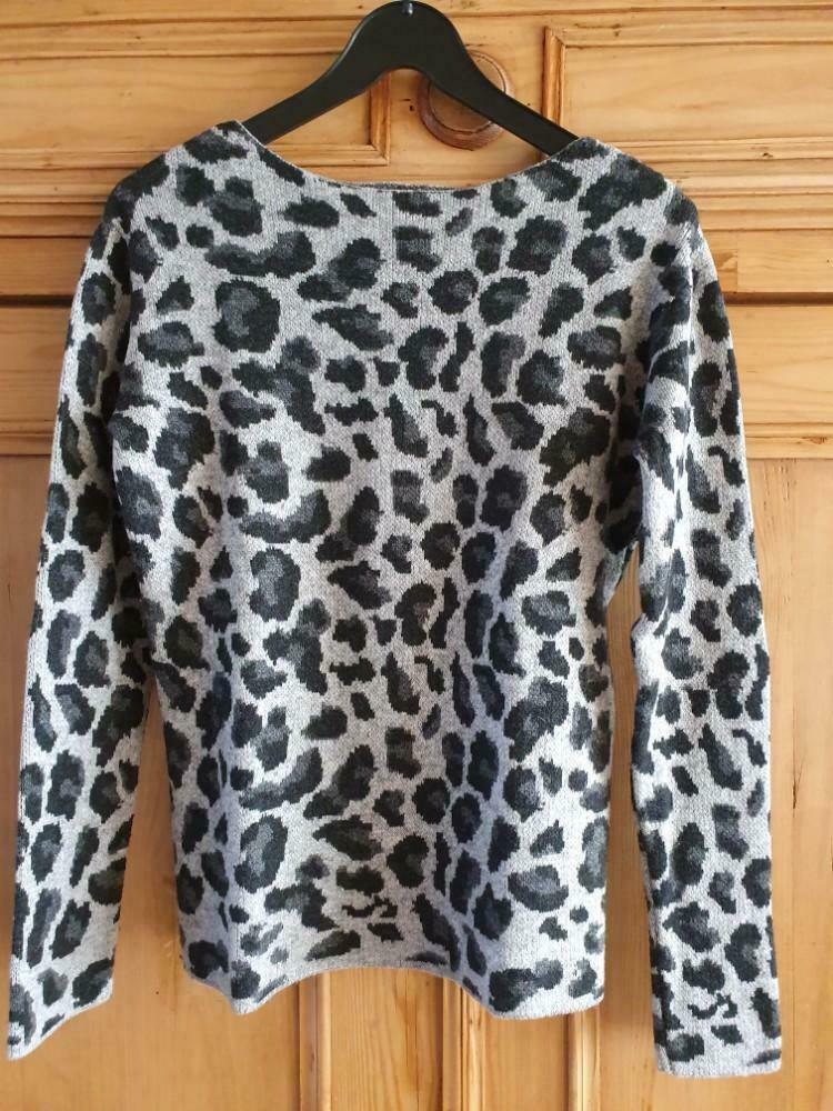 Zwart/grijs tijgermotief trui boothals MASSIMO DUTTI mt S, Ophalen, Zo goed als nieuw, Maat 36 (S), Zwart