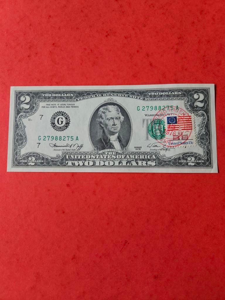 2 dollars, États-Unis, année 1976, timbre unique, Enlèvement ou Envoi, Amérique du Nord, Billets en vrac