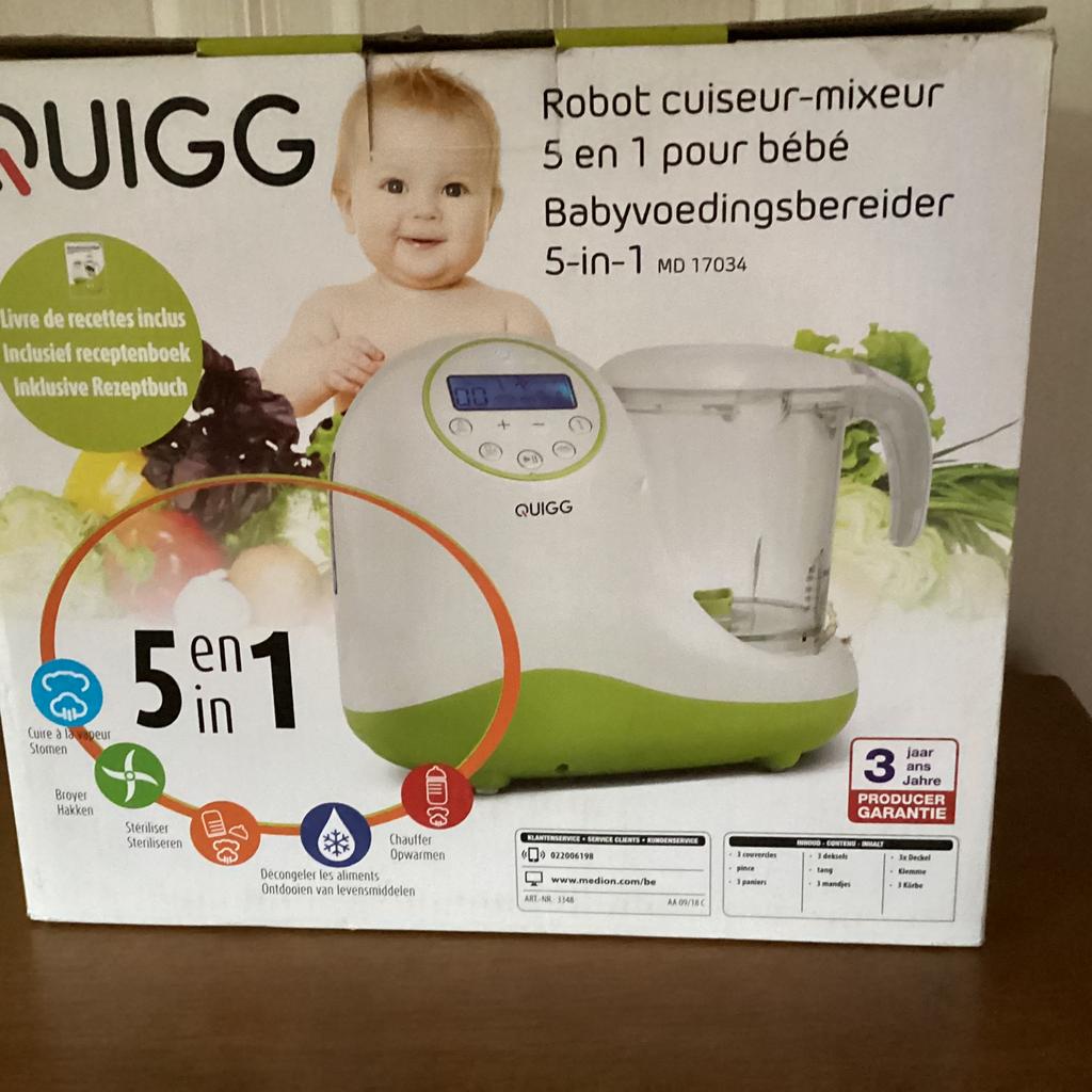 Cuiseur à aliments 5 en 1 Quigg pour bébés, Enlèvement ou Envoi, Comme neuf