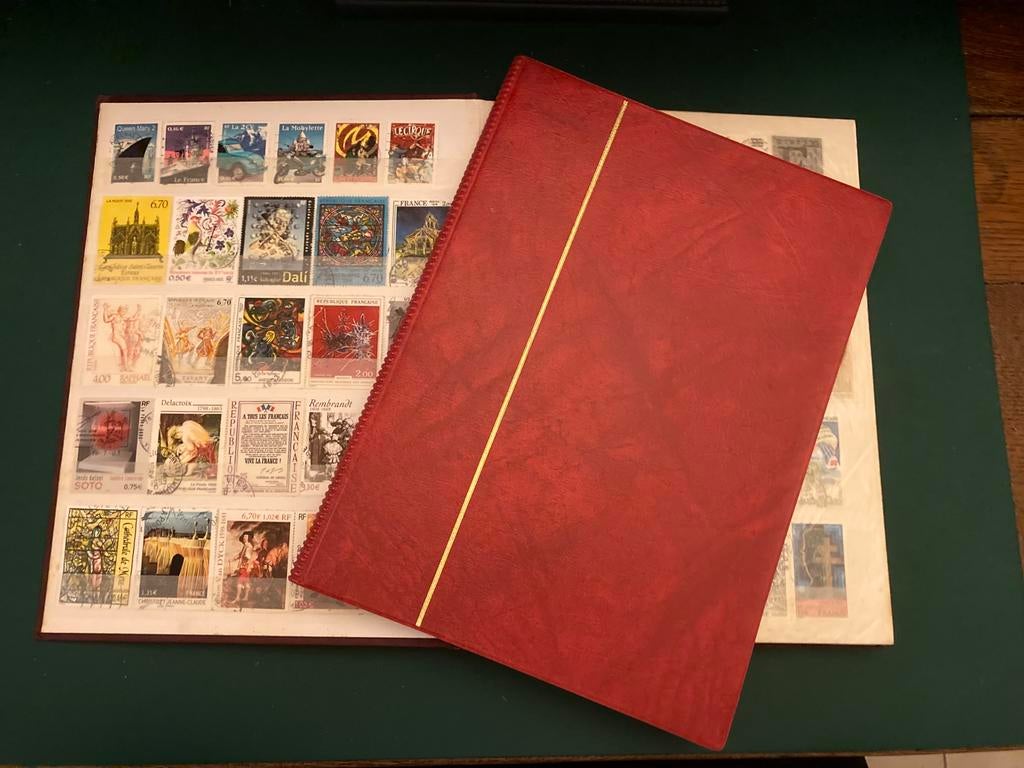 2 postzegelboeken met Franse postzegels, Ophalen of Verzenden