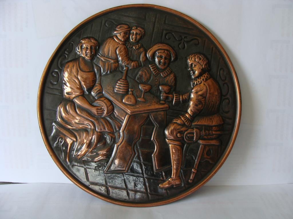 anciens plats, mural en cuivre,  vintage, Antiquités & Art, Antiquités | Bronze & Cuivre, Enlèvement ou Envoi, Cuivre
