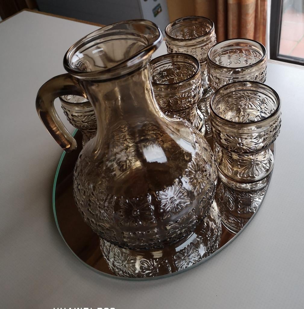 Ensemble italien du milieu du siècle, verres avec pichet, Enlèvement
