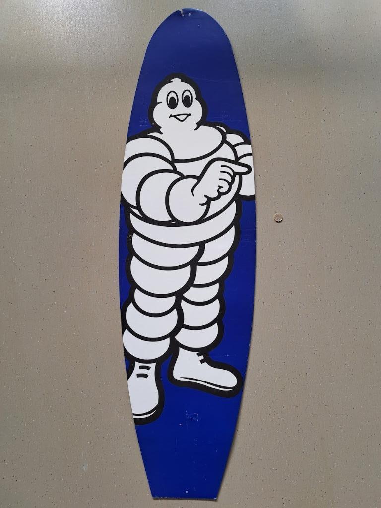 Vintage Michelin Bibendum Groot Reclamepaneel Soepele Karton, Verzamelen, Ophalen, Gebruikt, Reclamebord