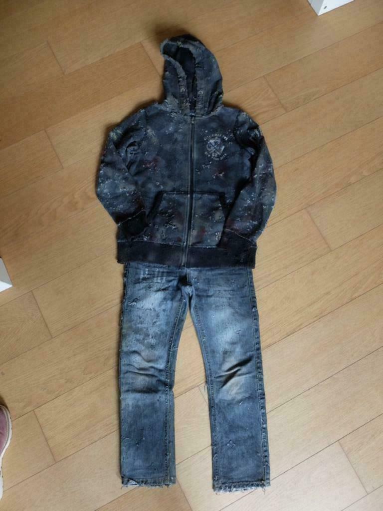 verkleedkleren: zombie/vampierslayer/... Maat 128 (jongen), Enlèvement ou Envoi, Utilisé, 122 à 128, Garçon