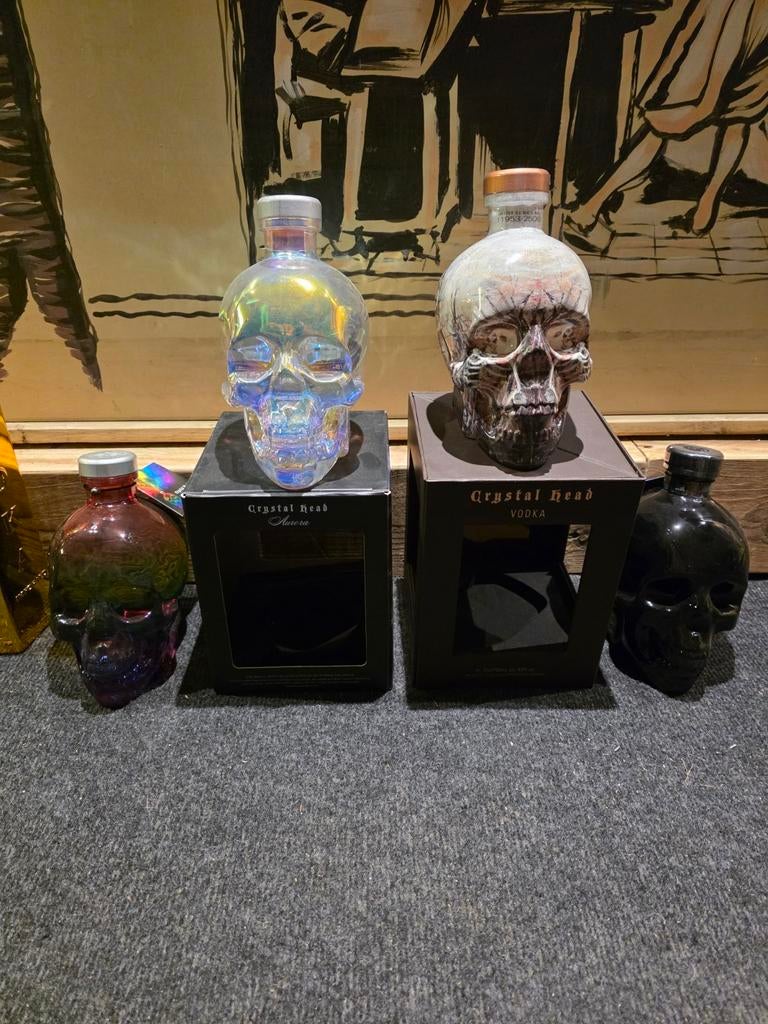 Crystal Head Vodka, 4 stuks, Aurora, John Alexander, enz, Verzamelen, Ophalen, Nieuw, Vol