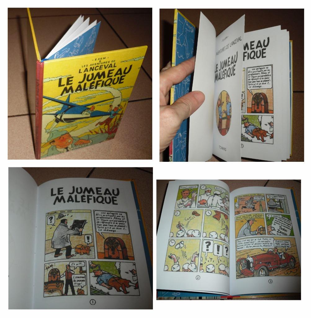 TINTIN/Exem-Lanceval"Le JUMEAU MALÉFIQUE"parodie A5(21x15cm), Livres, Enlèvement ou Envoi
