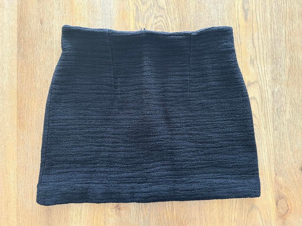 Zwarte geklede mini rok MNG Mango maat L, Mango, Zwart, Maat 42/44 (L), Nieuw