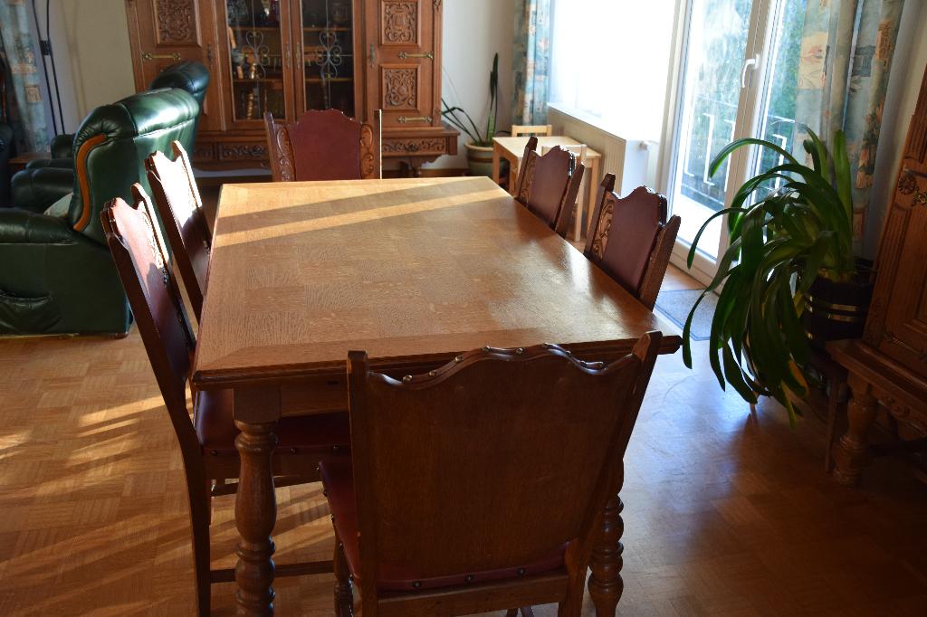 Salle à manger complète en chêne, Enlèvement, Utilisé, Ancien (chêne), 6 à 8 chaises