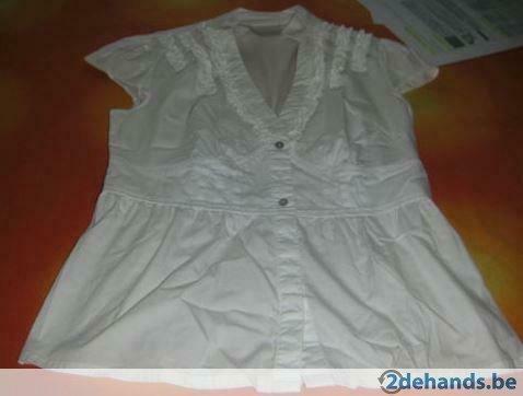 [1213]chemisier yessica blanc 34-36, Enlèvement ou Envoi, Porté, Taille 34 (XS) ou plus petite, Blanc