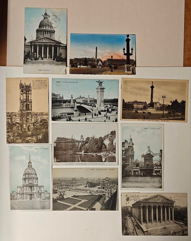 Paris / Parijs / 10 postkaarten, Verzamelen, Ophalen of Verzenden