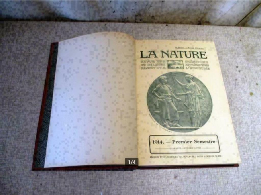Livre ancien 'La Nature - Revue des Scienses' - 1914, Antiquités & Art, Antiquités | Livres & Manuscrits, Enlèvement ou Envoi