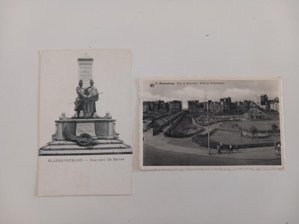 2 cartes postales Côte de Blankenberge Belgique Flandre-Occi, Enlèvement ou Envoi, Flandre Occidentale
