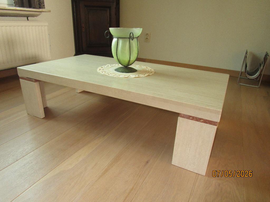 Marmeren salon tafel, Ophalen, Overige materialen, Gebruikt, 100 tot 150 cm