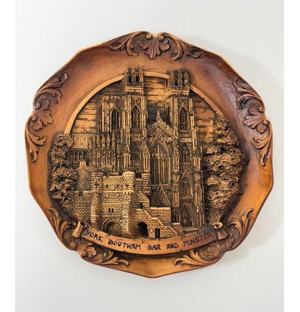 Plaque murale en bois antique 3D York Bootham Bar & Minster, Enlèvement ou Envoi