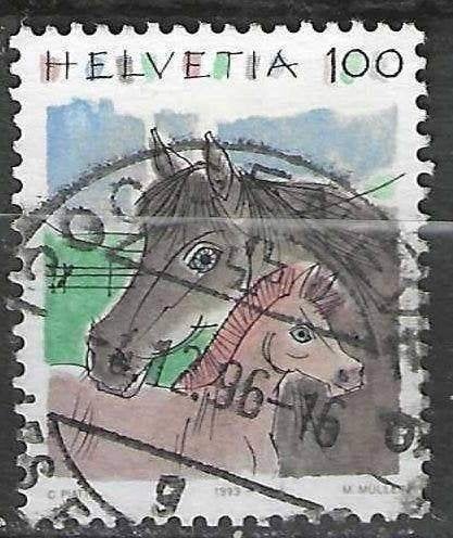 Suisse 1993 - Yvert 1419 - Animaux - Horse Foal (ST), Envoi, Affranchi