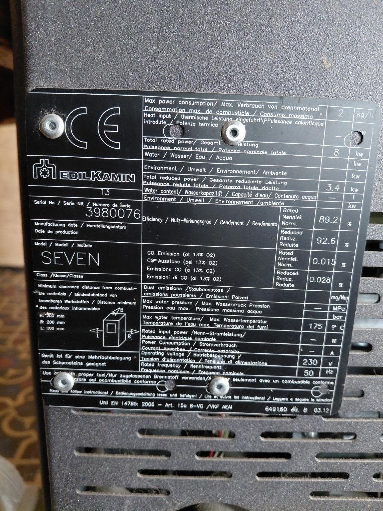 Poêle  à pellets 8 kw, Autres carburants, Enlèvement, Utilisé, Poêle à granulés