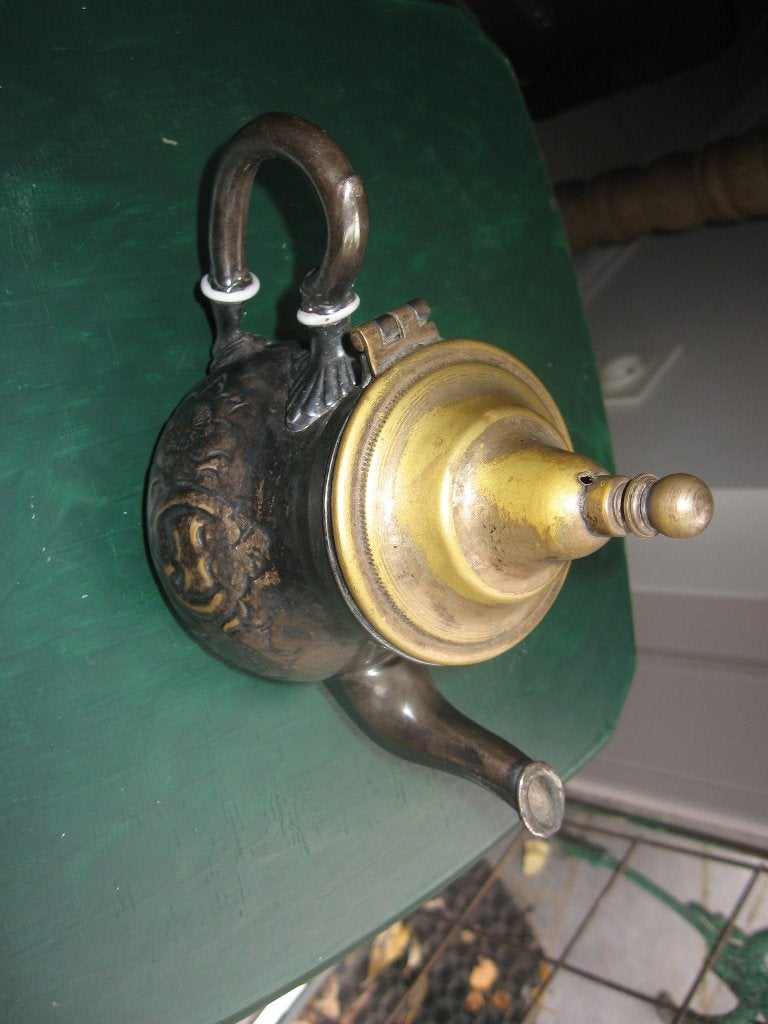 Schitterende kleine Marokkaanse theepot Moulayhass, Ophalen of Verzenden, Brons
