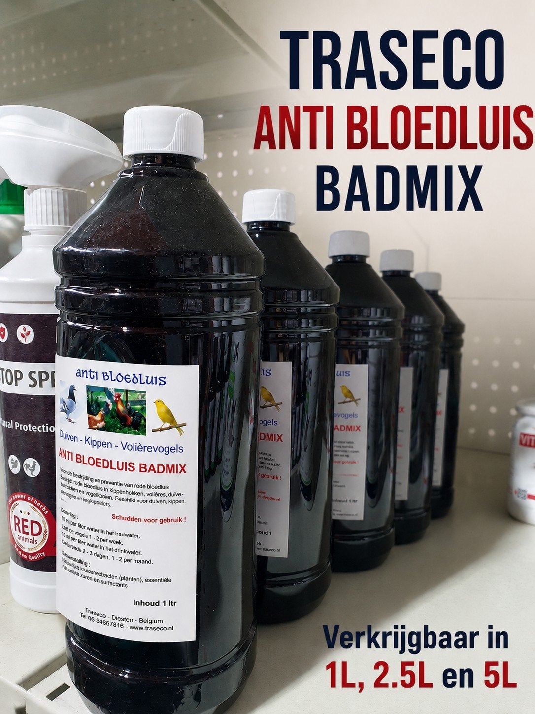 Mélange de bain anti-acariens rouges 1L - Traseco, Enlèvement, Neuf