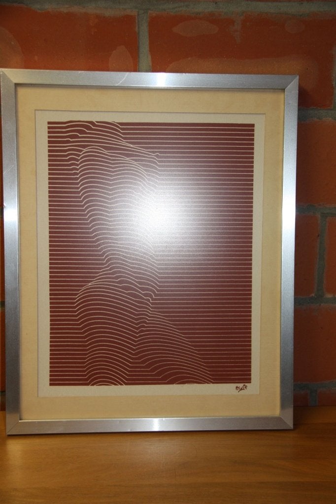 Schilderij jaren 70 modern + abstract werk 1990, Antiquités & Art, Art | Peinture | Moderne, Enlèvement, Sous verre, Sérigraphie