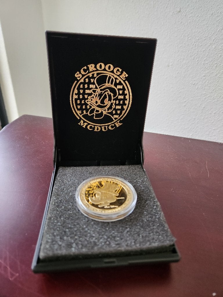 Walt Disney Dagobert Duck Eerst Euro 24K Goud Sample Munt, Verzamelen, Ophalen, Donald Duck, Zo goed als nieuw, Overige typen