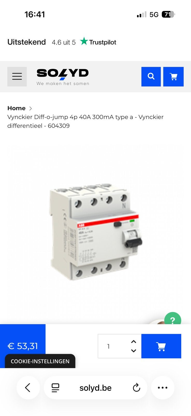Nieuw Differentieel Vinckier 4p 40A 300mA, Enlèvement, Neuf