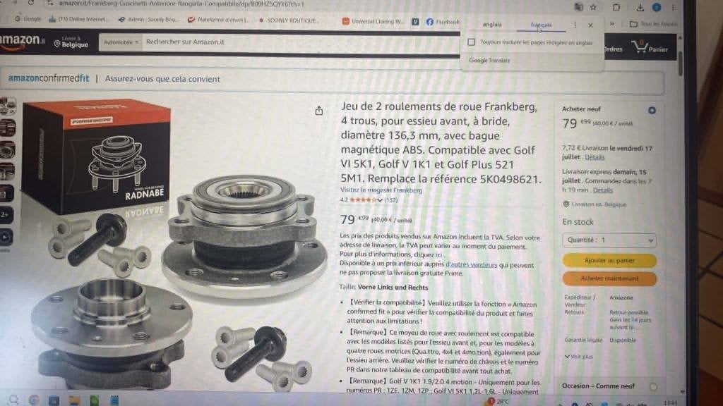 Jeu de 2 roulements de roue Frankberg, Autos : Pièces & Accessoires, Neuf, Enlèvement ou Envoi, X, X