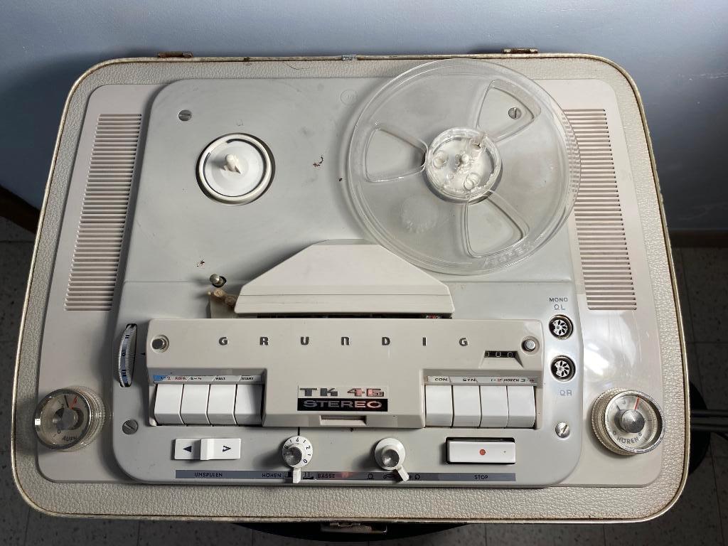 Stereo bandopnemer Grundig TK46 vintage retro 1962 - 1965, Audio, Tv en Foto, Bandrecorder, Bandrecorder, Met stofkap, Ophalen of Verzenden