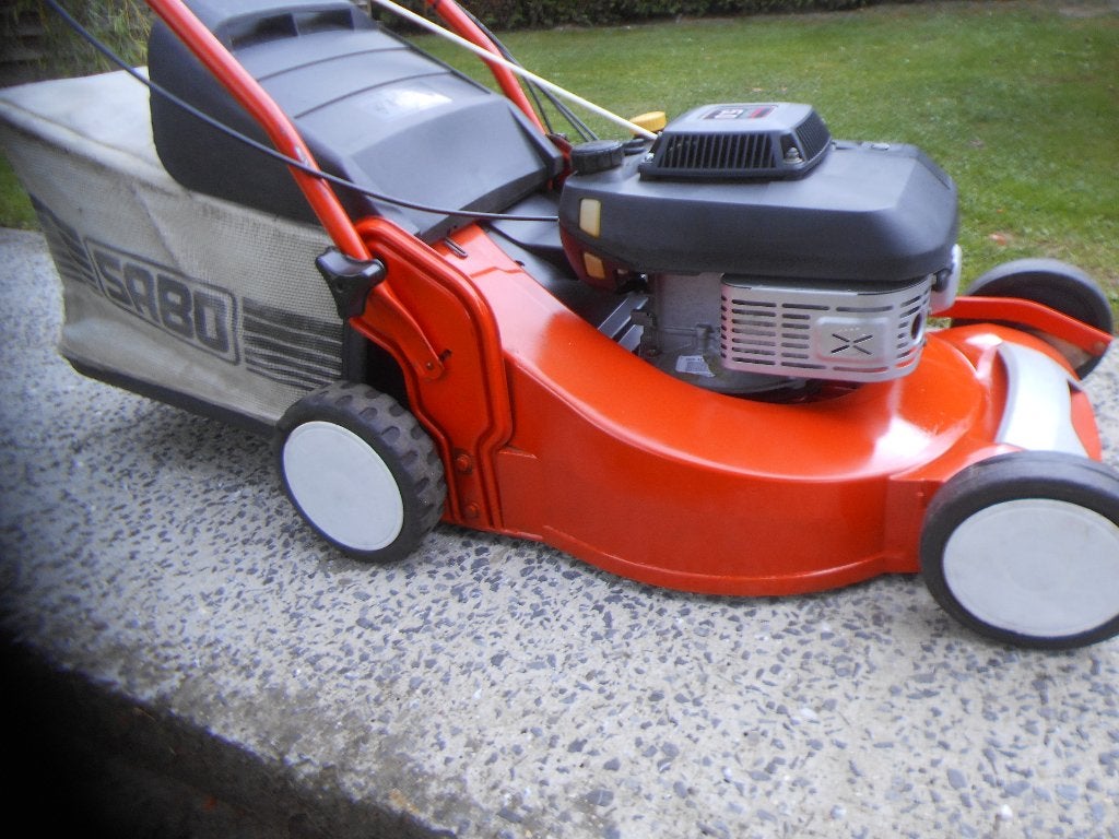 tondeuse SABO PRO Auto-tractée en parfait état, Zo goed als nieuw, SABO, Minder dan 90 cm, Opvangbak
