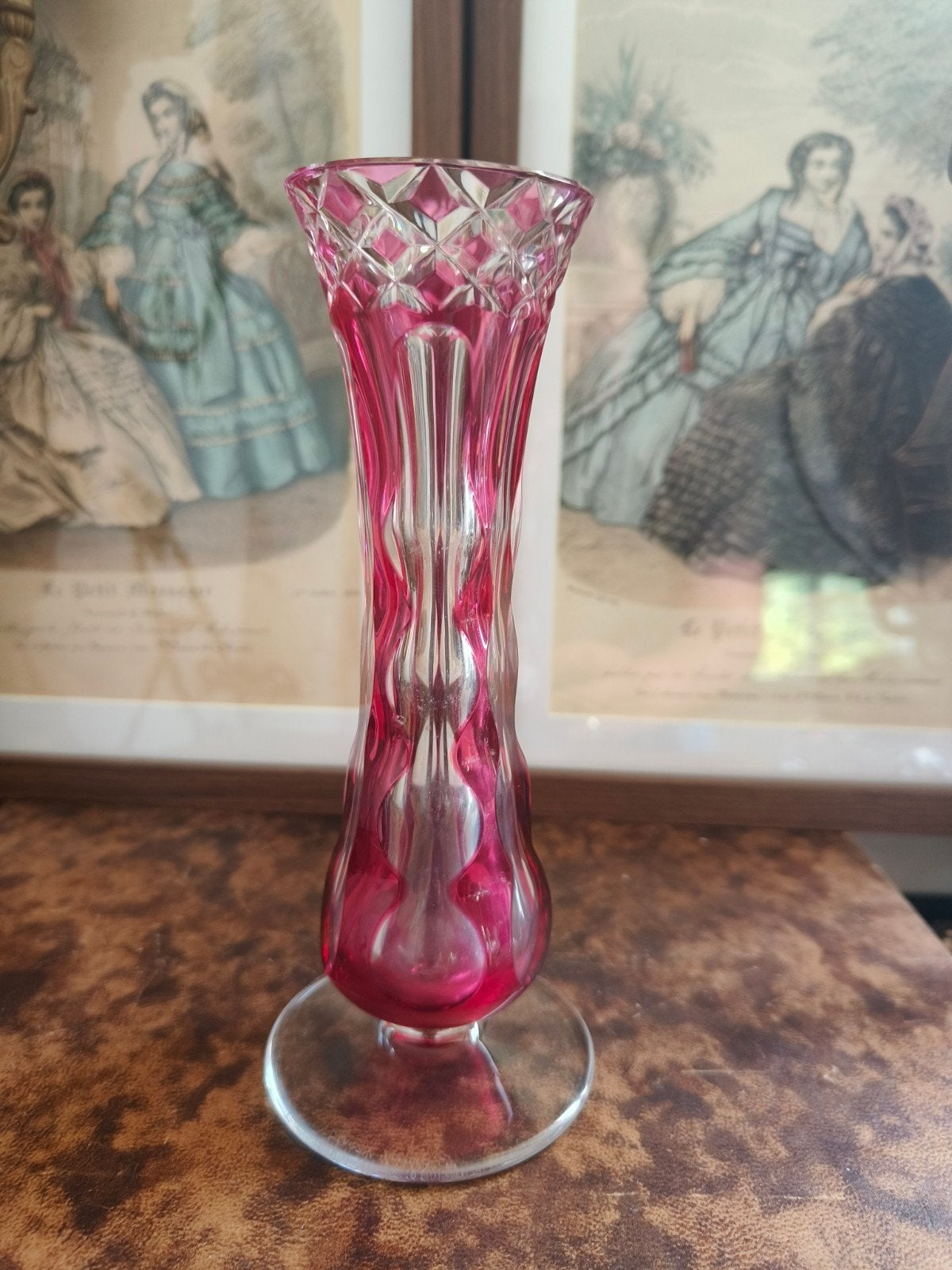 Val Saint Lambert vaasje voor orchidee,  kristal, Antiek en Kunst, Verzenden