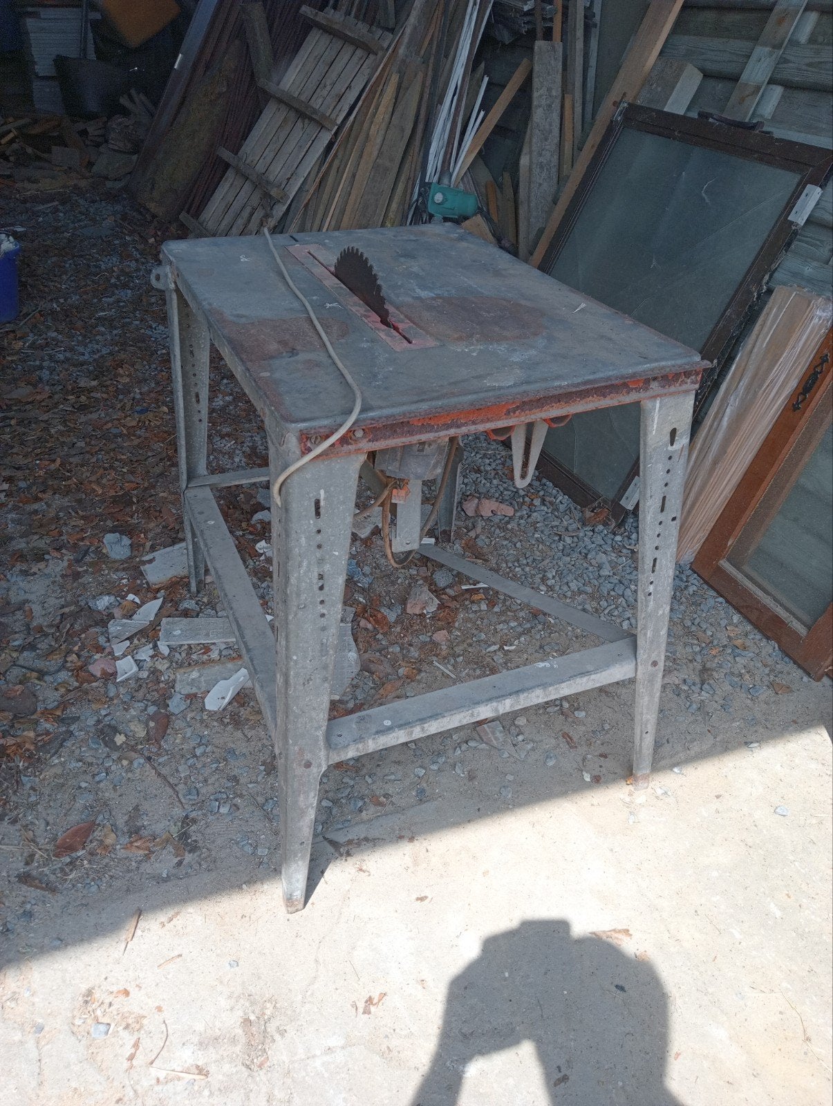 zaagtafel, Ophalen, Gebruikt, Afkortzaag