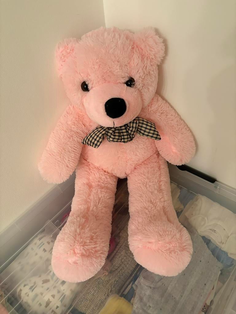 Roze knuffelbeer met rits - 73 cm, Ophalen, Zo goed als nieuw, Beer