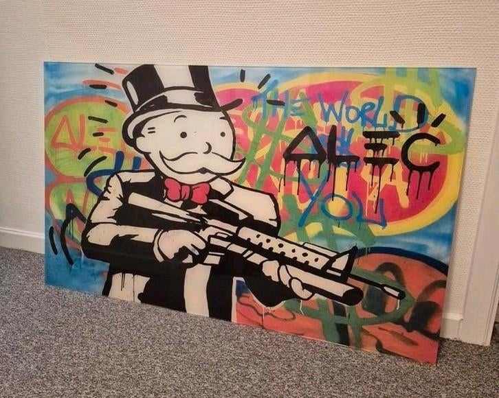 Tekenen/printen op plexiglas Alec Monopoly, Antiek en Kunst, Ophalen of Verzenden