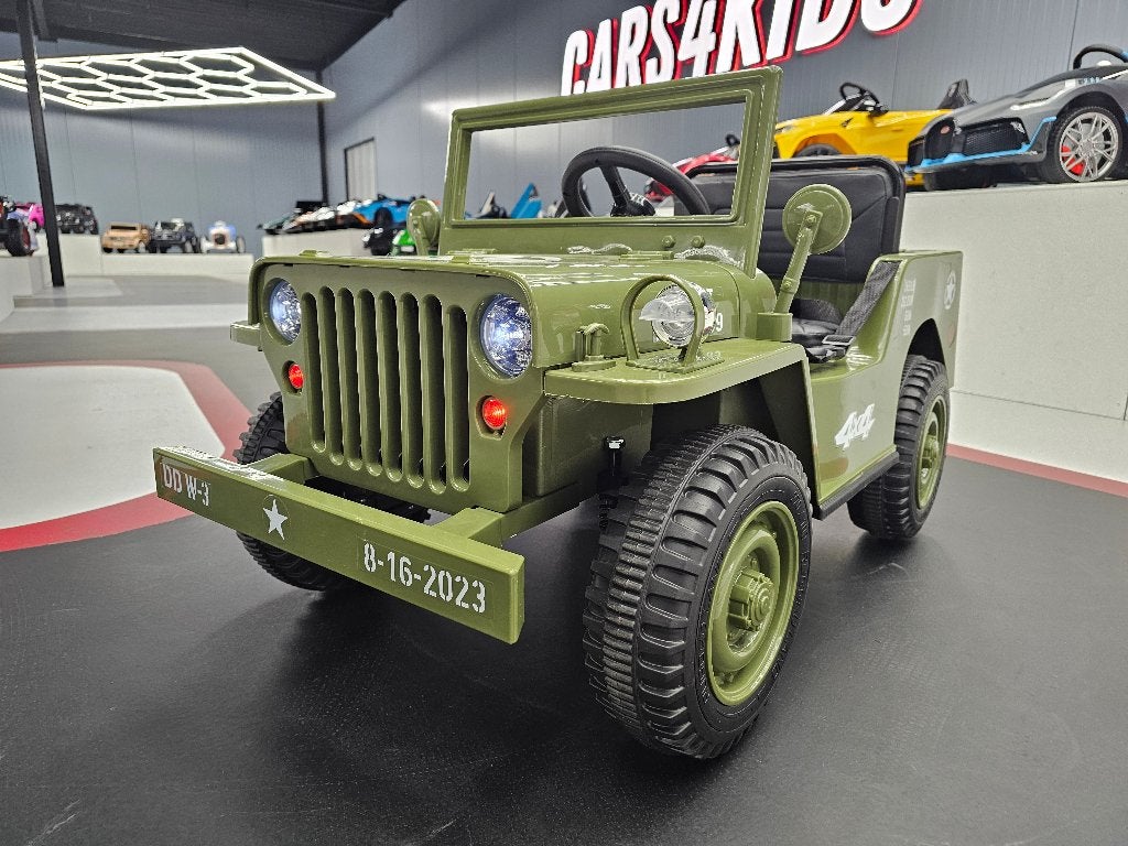 Willy Jeep - 4 motors - leren zit - soft start - met RC, Ophalen of Verzenden, Nieuw, Afstandsbediening