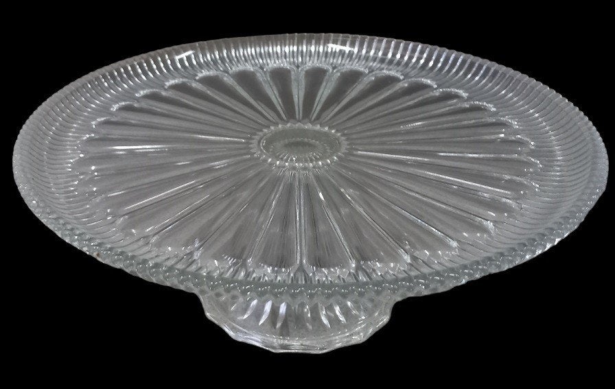 vintage grote glazen taartschotel, Antiek en Kunst, Ophalen